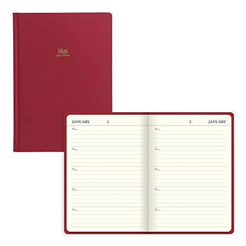 Rediform Letts Icon A5 5 Year Diary, Cream Paper, 384 Pages, 8.25 x 5.75 x 0.75 Inches, Red (B090026)