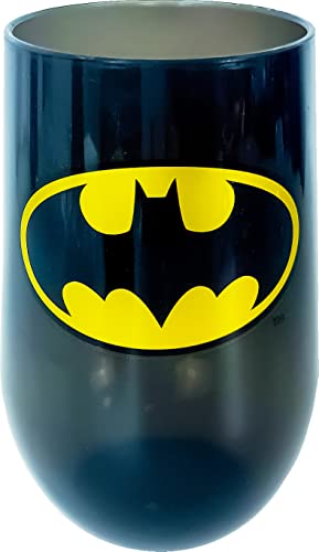 Spoontiques - Batman Acrylic Wine Cup - Acrylic Wine Tumbler  Acrylic Stemless Wine Glass  16oz - 5 5/8 Tall