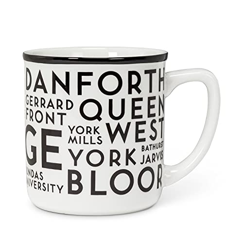 Abbott Collection  1327-YYZ-MUG Toronto Streets Mug, 4"H, White/Black