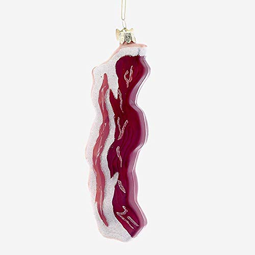 Kurt Adler Noble Gems Slab of Bacon Glass Christmas Ornament Pork Meat Breakfast NB0990 New