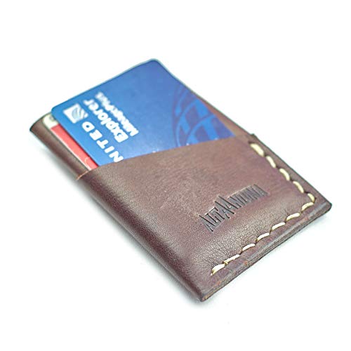 Alta Andina Slim 3 Pocket Leather Wallet | Minimalist, Vegetable Tanned Leather Card Holder | 3 Slots For Business Cards, ID, & Credit Cards (Brown √ê Caf≈Ω)