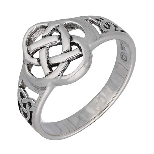 Silver Insanity Celtic Triquetra Trinity and Flower Knot Eternity Sterling Silver Ring Size 6(Sizes 4,5,6,7,8,9,10,11)