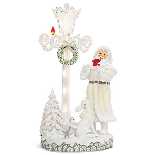 Roman 133131 Musical Santa with Led Light Post, 15.5 inch, Multicolor