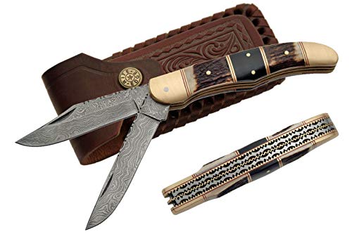 SZCO Supplies 2 Blade Filework Hunting Knife