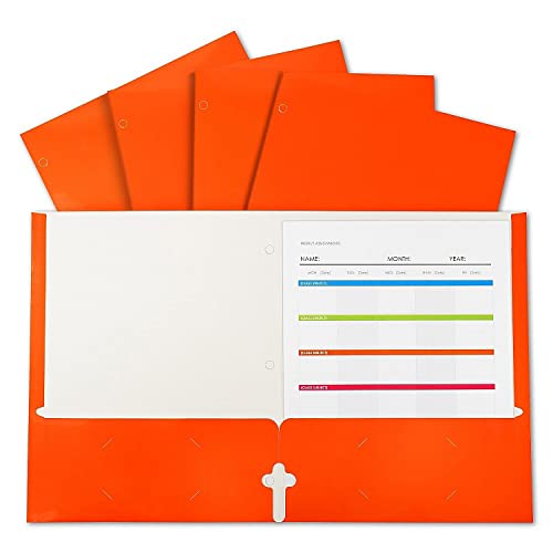 C-Line Products CLI06312 2 Pocket Laminatd Paper Portfolios, Orange - Box of 25