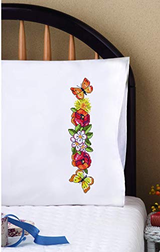 Tobin Design Works Crafts Stamped Pillowcases for Embroidery-Set of 2, Various