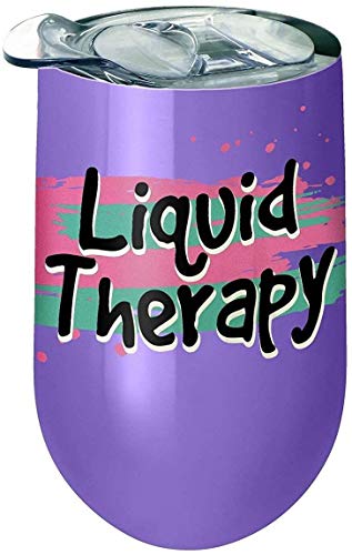 Spoontiques 16932 Liquid Therapy Stainless Wine Tumbler, Purple