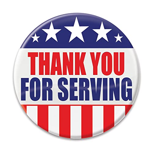 Beistle Patriotic"Thank You For Serving" Button | Cardstock | 1 Pc