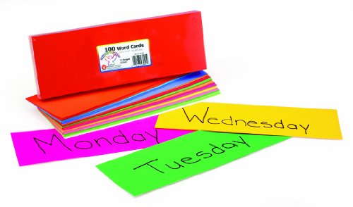 Hygloss Products Bright Word Cards -¬† Mini Sentence Strips - Great for Arts and Crafts, Decorations, Classroom Activities - Cardstock - Unruled - 13 Assorted Colors - 4" High x 11.5" Long - 100 Pieces