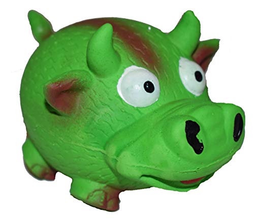 Amazing Pet Products Latex Green Bull-Squeaks