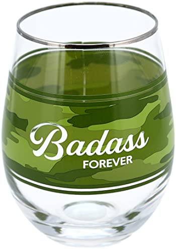 Pavilion-Badass Forever - 18 oz Stemless Wine Glass