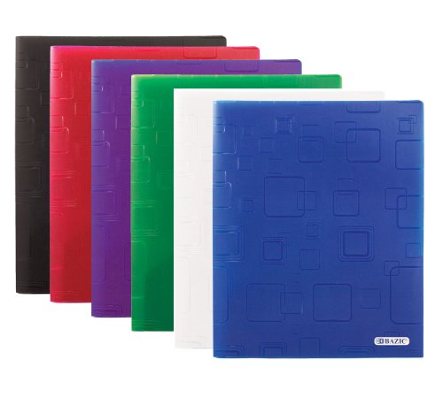 BAZIC Cubic Embossed Multi Color 2-Pockets Poly Portfolio (2139)