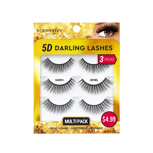Absolute New York Poppy & Ivy 5D Darling Lashes - 3 Pairs (Bethel)