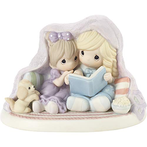 Precious Moments Kid's Reading Under Blanket Figurine, Multi