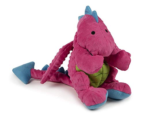 Worldwise goDog Dragons with Chew Guard Technology Durable Durable Plush Squeaker Dog Toy, Pink, X Large