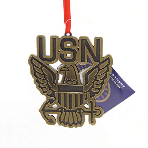 Kurt Adler 3.5" Bas-relief Metal U.s. Navy Ornament