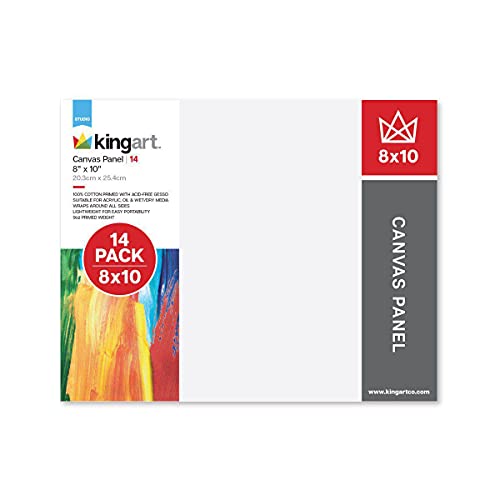 KingArt Studio Canvas Panels, 8" x 10", 14 Piece