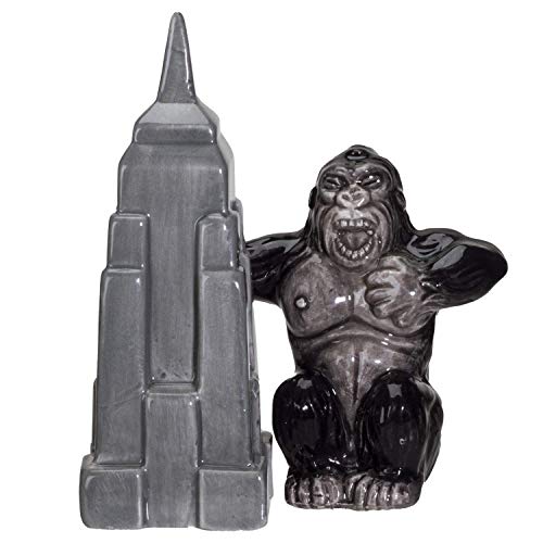Pacific Trading Giftware NY Empire State Building with Giant King Kong Monster Ceramic Salt and Pepper Shakers Set