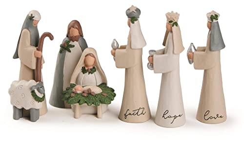 Blossom Bucket 228-13535 Nativity Scene with Christmas Greens, Set of 5