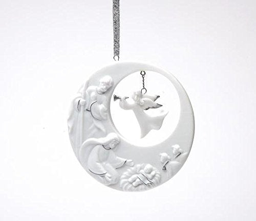 Cosmos Gifts 3.38 Inch Festive "Holy Family" Cut Out Porcelain Tree Ornament