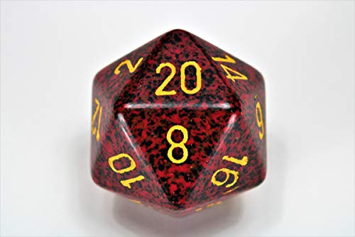 Chessex 34mm Single Speckled Mercury D20 Die, 20 Sides, Polyhedral Die, Table Game Accessories, Role Play, Dungeons and Dragons(D&D)