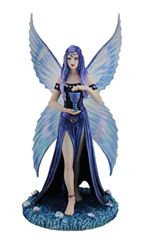 Unicorn Studio Nemesis Now Resin Statues Anne Stokes Enchantment Blue Butterfly Fairy Statue 5 X 10 X 5 Inches Blue