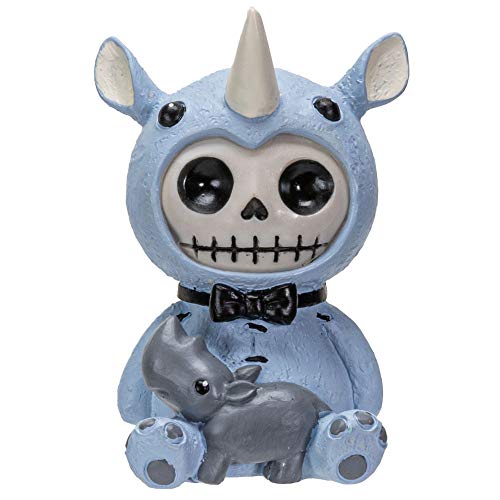 Pacific Trading Furrybones Summit Collection Buster Figurine Decorative Signature in Rhinoceros Costume 3 Inch Tall Collectible Statue