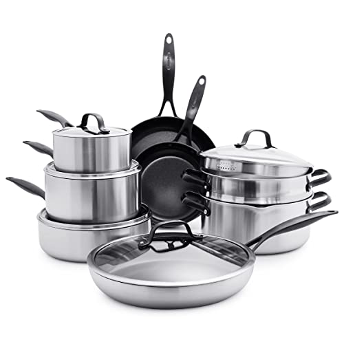 OXO Mira Tri-Ply Stainless Steel PFAS-Free Nonstick, 8 & 10