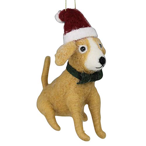 HomArt 0421-0 Terrier with Hat Ornament, 4.5-inch Height, Felt