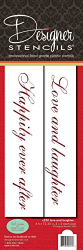 Designer Stencils Love and Laughter Cake Stencils, Beige/semi-transparent