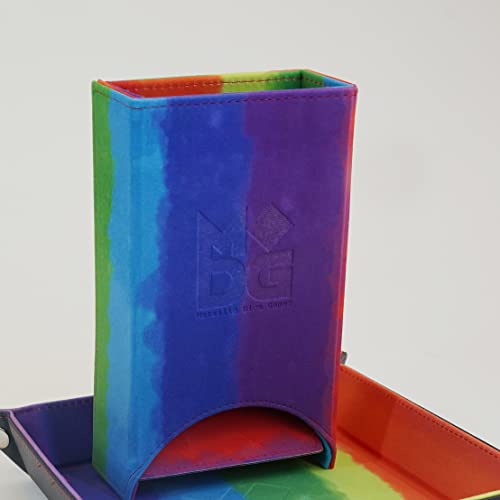 Metallic Dice Games Store Velvet Fold Up Dice Tower - Rainbow