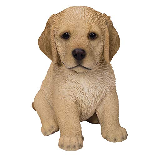 Pacific Trading Giftware Golden Retriever Puppy Statue Realistic Glass Eyes