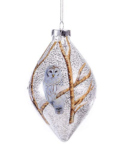 Giftcraft 665657 Owl Ornament, 5-inch Height, Glass