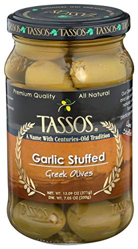 TASSOS Garlic Stuffed Olives, 13.09 OZ