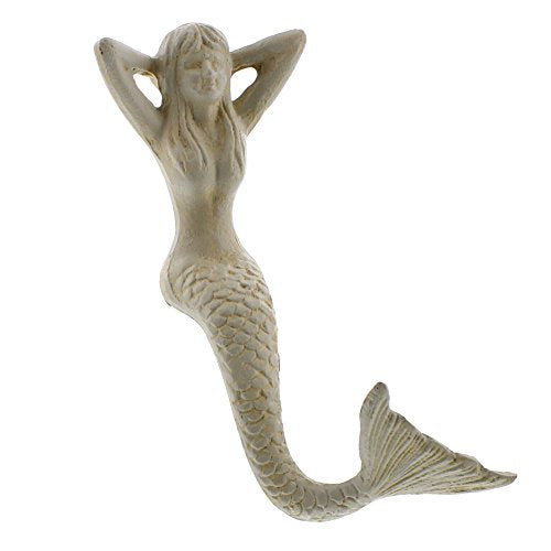 HomArt Mermaid Cast Iron Stocking Holder - Antique White