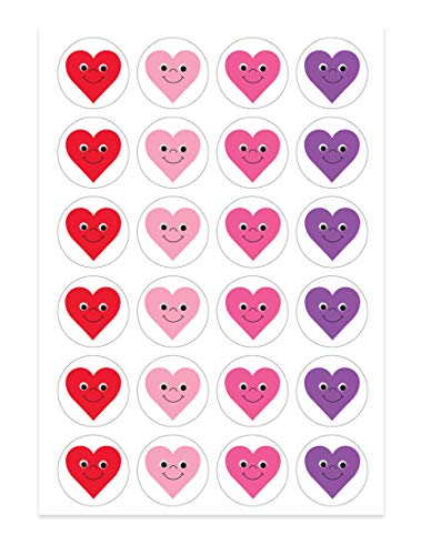 Hygloss Products Happy Heart Stickers, 3 Sheets, Assorted