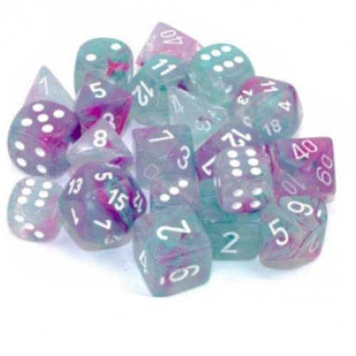 Chessex Polyhedral Dice Set: Nebula Luminary - Wisteria w/White (7)