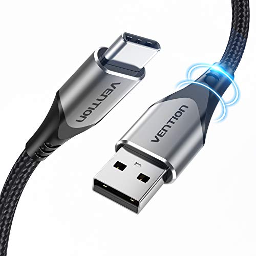 VENTION USB C Cable 10FT, USB A to USB Type C Charger Cable 3A Fast Charging Nylon Braided USB C Cord Compatible with Samsung Galaxy S10 S9 S8 S20 Note 10 9 8 LG V20 G5 Pixel PS5