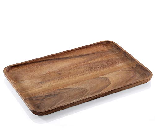 Frieling Zassenhaus Acacia Wood Snack Plate, 16.5 x 11 Inch, Natural