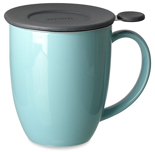 FORLIFE Uni Brew-in-Mug with Tea Infuser and Lid, 16-Ounce, Turquoise