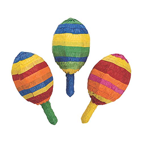 Fun Express FIESTA MINI MARACA PINATA SET 3 - Party Decor - 3 Pieces