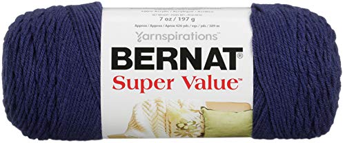 Spinrite Yarns (CA) Bernat Super Value Yarn, 7 oz, Gauge 4 Medium Worsted, Denim Heather