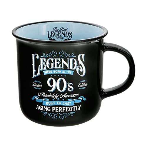 Pavilion Gift Company - Legends Were Born In The 90s - Ceramic 13-ounce Campfire Mug, Double Sided Coffee Cup, Funny Birthday Gift For Women or Men, 1 Count