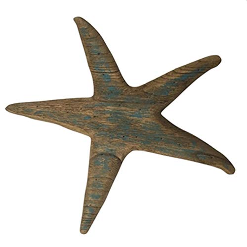 HomArt AREOhome 4759-10 Kelso Starfish, Distressed Blue, 15.5-Inch Length, Wood