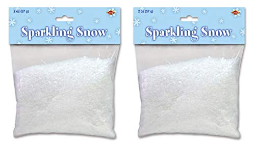 Beistle Sparkling Fake Artificial Plastic Snow 4 Ounces For Decoration And Crafts Christmas D√©cor Winter Party Supplies, White