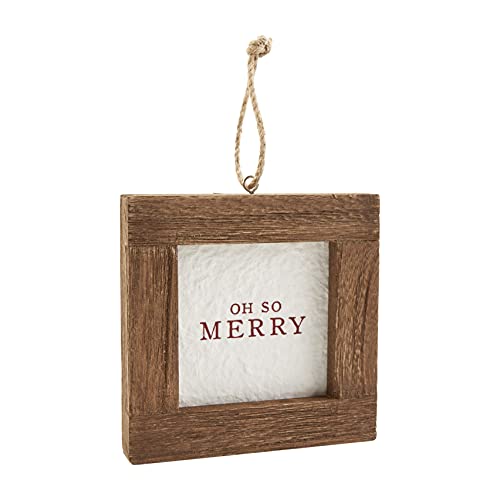 Mud Pie Wooden Frame Ornament Plaque, 5-inch Diameter