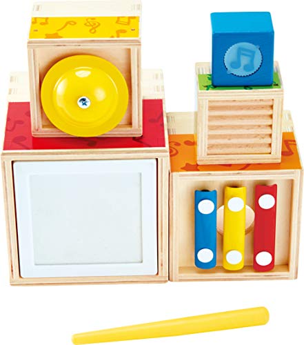 Odyssey Toys Hape Stacking Music Set | Colorful 6 Piece Musical Box Toy, Wooden Set for Kids 18 Months+