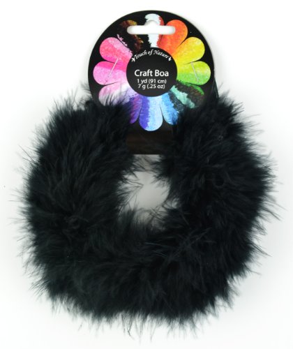 Midwest Design Touch of Nature 1-Piece Feather Marabou Craft Boa for Arts and Crafts, 1-Yard, Black