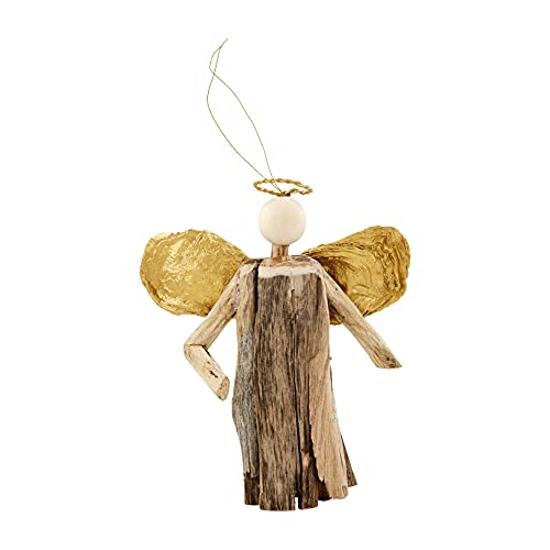 Mud Pie Gold Angel Oyster Ornament, 6 1/2-inch