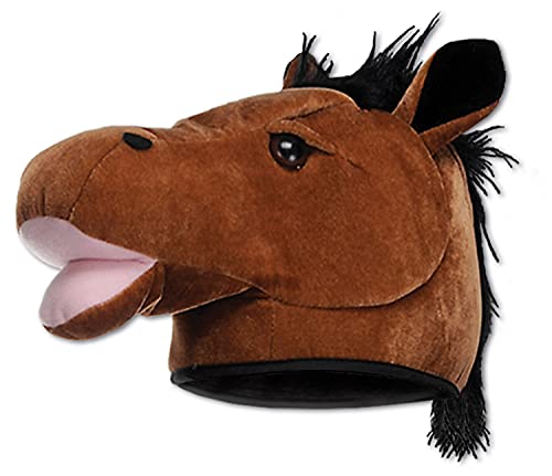 Beistle Plush Horse Head Hat Party Accessory (1 count) (1/Pkg)